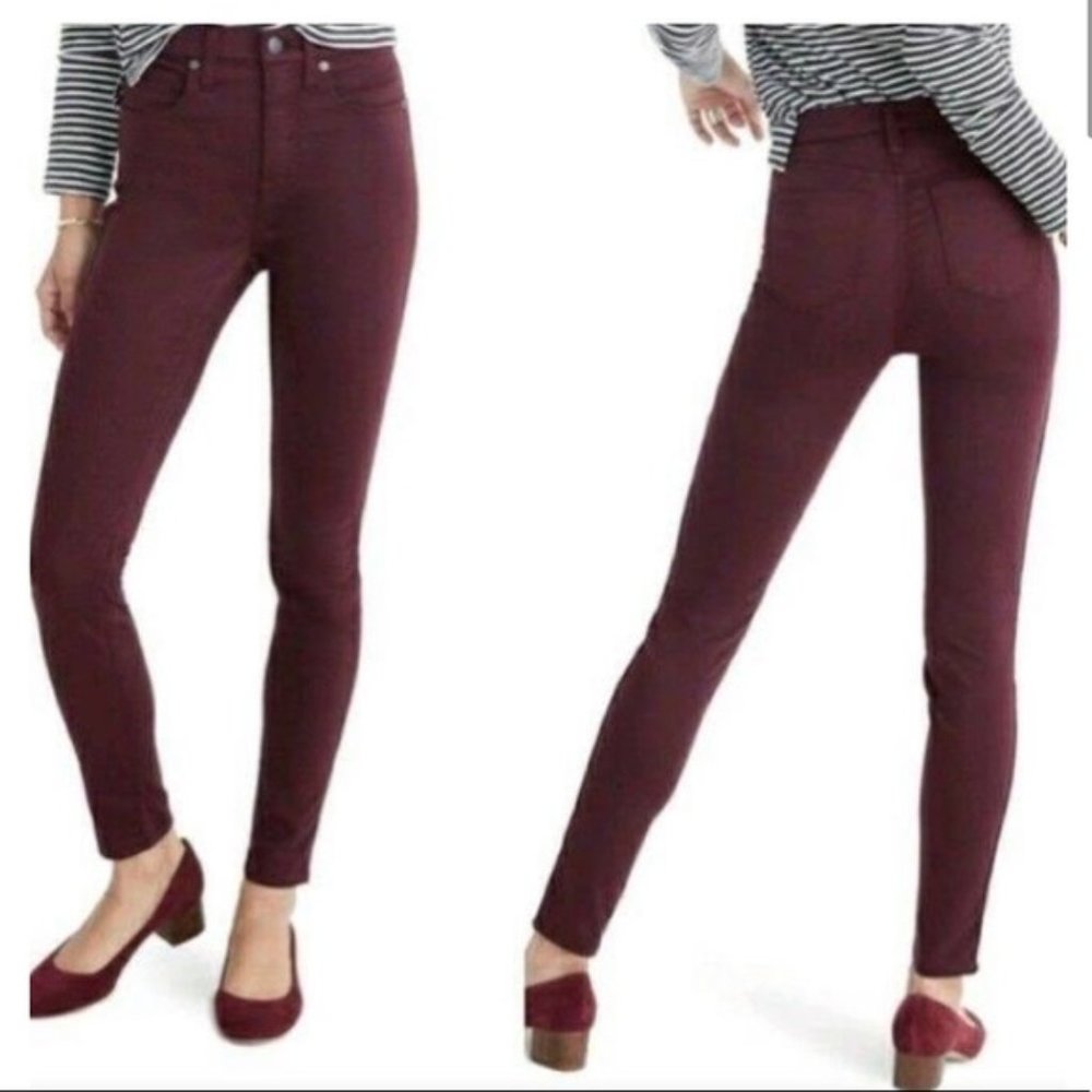 Madewell maroon high rise skinny skinny jeans size 27
